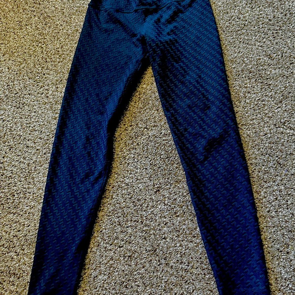 Black Textured Leggings
